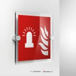 Cartello con luce lampeggiante allarme antincendio F018