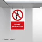 Cartello vietato appoggiarsi con testo mod. verticale