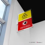 Cartello pericolo radiazioni, vietato l'ingresso ai non autorizzati mod. verticale