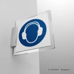 Cartello obbligo di indossare la cuffia antirumore M003