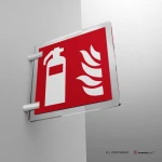 Cartello antincendio con estintore o con estintore e fiamma F001