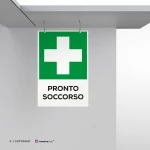 Cartello pronto soccorso con testo mod. verticale