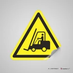 Cartello pericolo passaggio carrelli W014