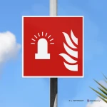 Cartello con luce lampeggiante allarme antincendio F018