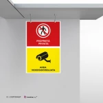 Cartello proprietà privata, area videosorvegliata mod. verticale