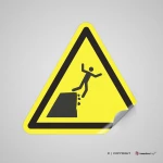 Cartello di pericolo attenzione bordo della scogliera instabile W052
