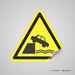 Cartello di pericolo attenzione argini non protetti W051