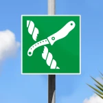 Cartello coltello zattera di salvataggio E035