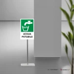 Cartello acqua potabile con testo mod. verticale