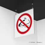 Cartello proibito l'uso degli smart glass P044