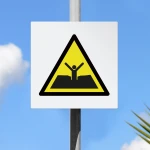 Cartello di pericolo attenzione sabbie mobili o fanghi profondi o limo W061