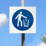 Cartello obbligo di usare il cestino per i rifiuti M030