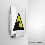Cartello attenzione zona pericolo tsunami W056