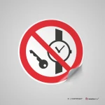 Cartello vietato entrare con oggetti metallici P008