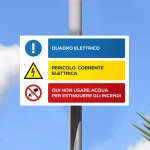 Cartello quadro elettrico, pericolo corrente elettrica mod. orizzontale