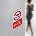 Cartello non dare da mangiare agli uccelli con testo mod. verticale