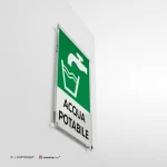 Cartello acqua potabile con testo mod. verticale