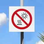 Cartello non esporre a luce solare diretta o superfici calde P068