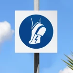 Cartello obbligatorio indossare le calzature antistatiche M032