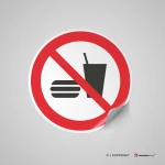 Cartello vietato mangiare e bere P022