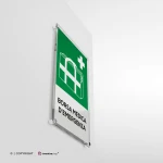 Cartello borsa medica d'emergenza con testo mod. verticale