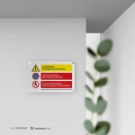 Cartello attenzione cancello automatico vietato sostare e attraversare mod. orizzontale