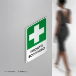 Cartello pronto soccorso con testo mod. verticale