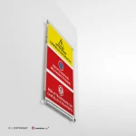 Cartello attenzione cancello automatico, vietato sostare e attraversare mod. verticale