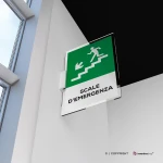 Cartello scale d'emergenza con testo mod. verticale