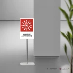Cartello allarme antincendio con testo mod. verticale