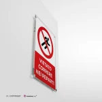 Cartello vietato correre con testo mod. verticale
