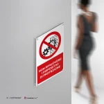 Cartello non rimuovere i dispositivi di protezione con testo mod. verticale