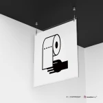 Cartello carta mani bagno