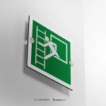 Cartello finestra con scala d'emergenza E016
