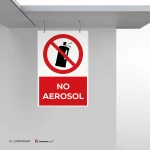 Cartello no aerosol con testo mod. verticale