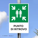 Cartello punto di ritrovo con testo mod. verticale