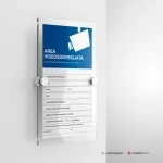 Cartello area videosorvegliata con legge mod. verticale