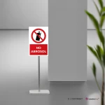 Cartello no aerosol con testo mod. verticale