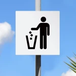 Cartello cestino per i rifiuti