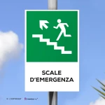 Cartello scale d'emergenza con testo mod. verticale