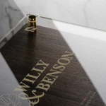 Targa Doppia Lastra Wood Stampata