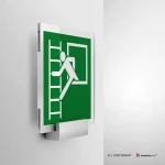 Cartello finestra con scala d'emergenza E016