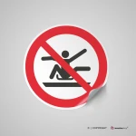 Cartello vietato sporgersi dalla slitta P046