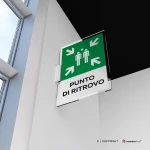 Cartello punto di ritrovo con testo mod. verticale