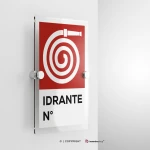 Cartello idrante antincendio con testo mod. verticale