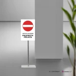 Cartello vietato l'accesso proprietà privata con testo mod. verticale