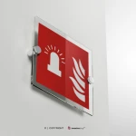Cartello con luce lampeggiante allarme antincendio F018