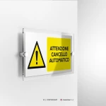 Cartello attenzione cancello automatico mod. 2:1