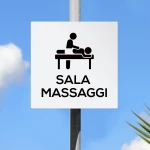 Cartello sala massaggi