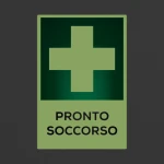 Cartello pronto soccorso con testo mod. verticale